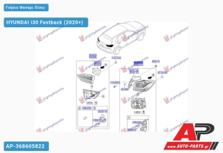 Ανταλλακτικό πίσω φανάρι Αριστερό (Πλευρά Οδηγού) για HYUNDAI HYUNDAI i30 Fastback (2020+)
